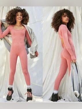 Free People Movement Good Karma Long Sleeve One Piece Jumpsuit M/L NWT Autumn